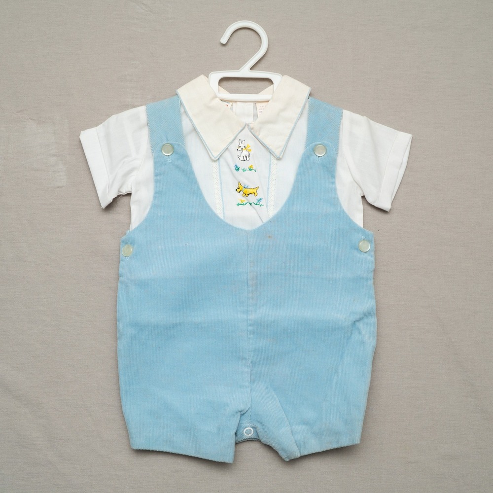 Vintage‎ Deadstock Childrens Romper Coveralls Baby Corduroy Sasson Brothers